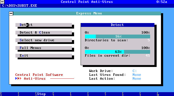 Central Point Anti-Virus 1.3 - Scan