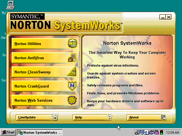 Norton SystemWorks 1.1 - Menu