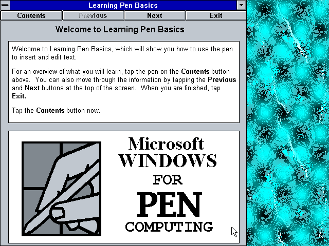 Microsoft Windows For Pen Computing 1.0 - Help