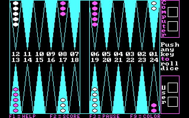 IBM Backgammon 1.00 - Game