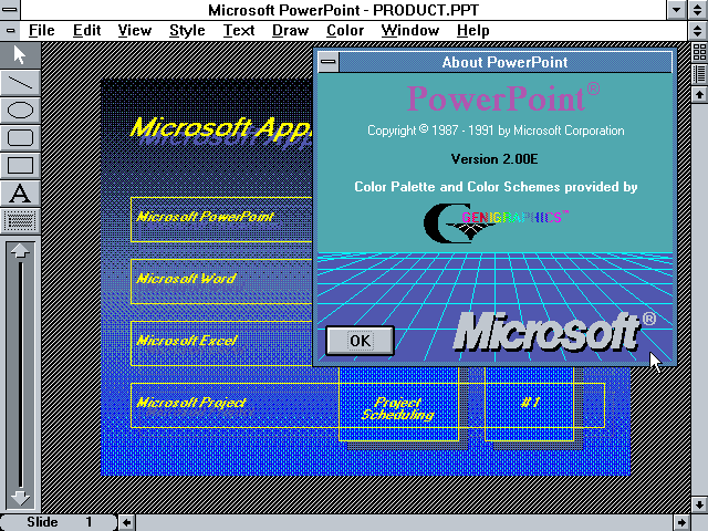 Microsoft Office 2.5 for Windows - PowerPoint 2.0