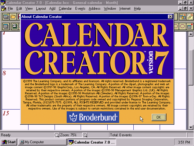 Calendar Creator 7.0 - About