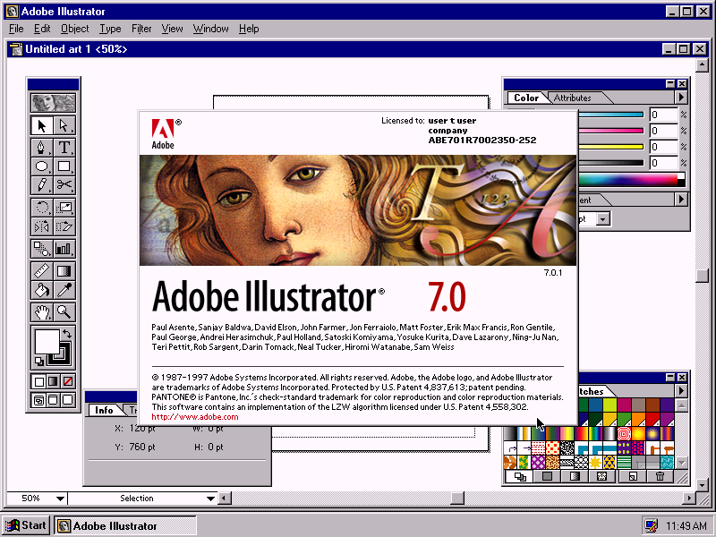 Adobe Illustrator 7.0 - About