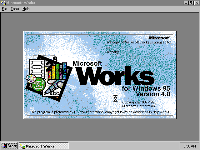 Microsoft Works 4.0 - Splash