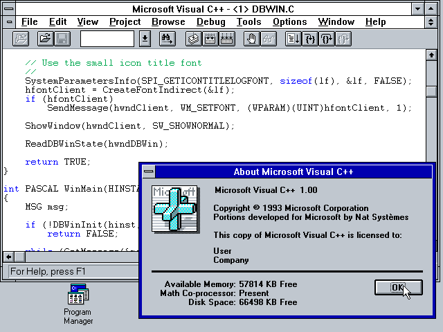 Microsoft Visual CPP 1.0 - Edit