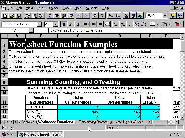 Microsoft Excel 95 - Edit