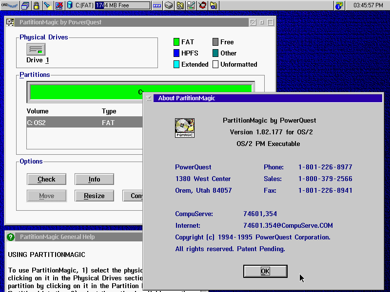 Partition Magic 1.02 for OS2 - About