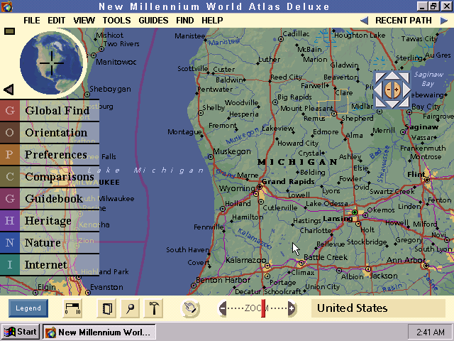 WinWorld: Rand McNally New Millennium World Atlas 1997