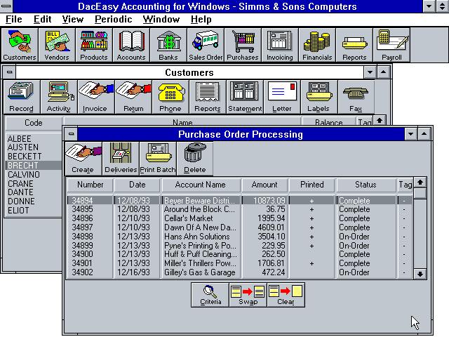 DacEasy Accounting 1.0 - Modules