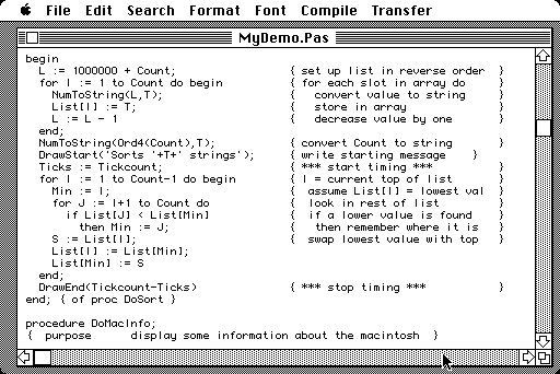 Turbo Pascal 1.00A for Macintosh - Edit