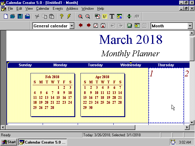 Calendar Creator 5.0 - Edit