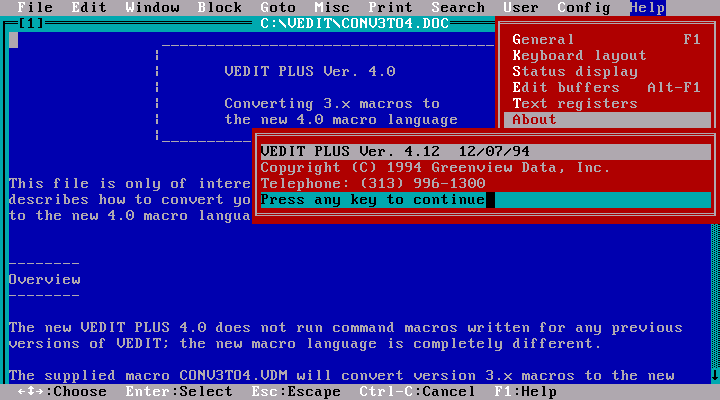 VEDIT Plus 4.12 - About