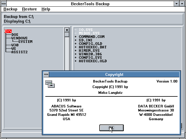 BeckerTools 2.0 Plus for Windows - Backup