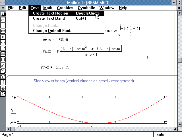 Mathcad 3.1 - Graph 1