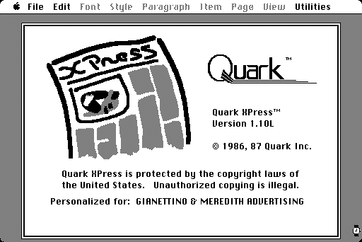 Quark XPress 1.10L - Splash