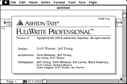 FullWrite Professional 1.0 - About