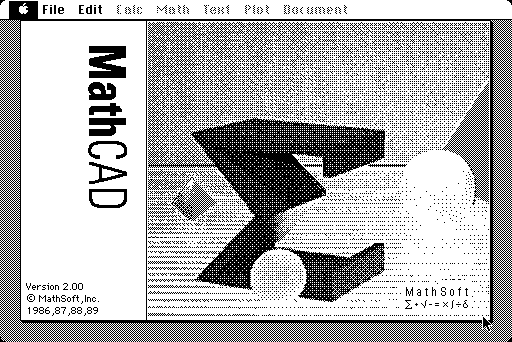 MathCAD 2.0 for Macintosh - Splash