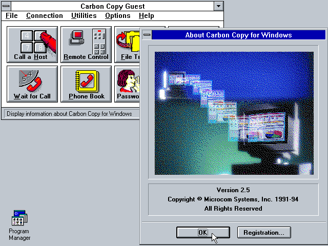 Carbon Copy 2.5 for Windows - About