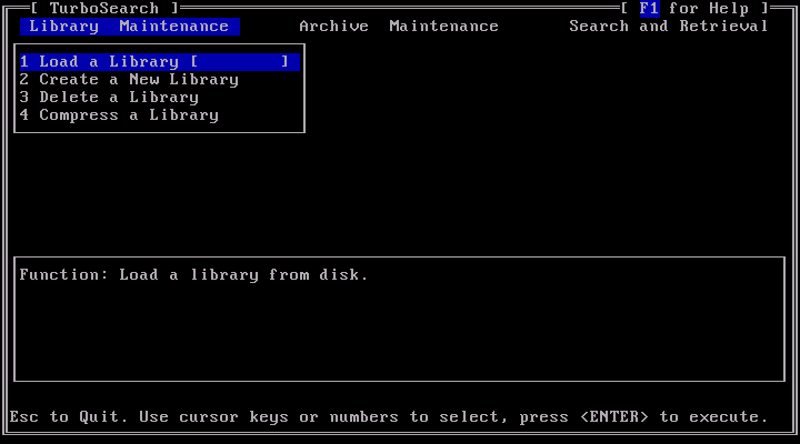 TurboSearch 1.0 - Menu