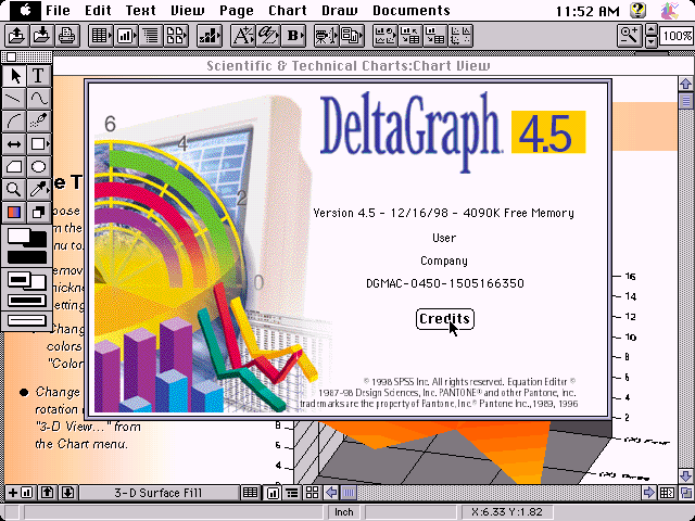 DeltaGraph 4.5 for Mac - About