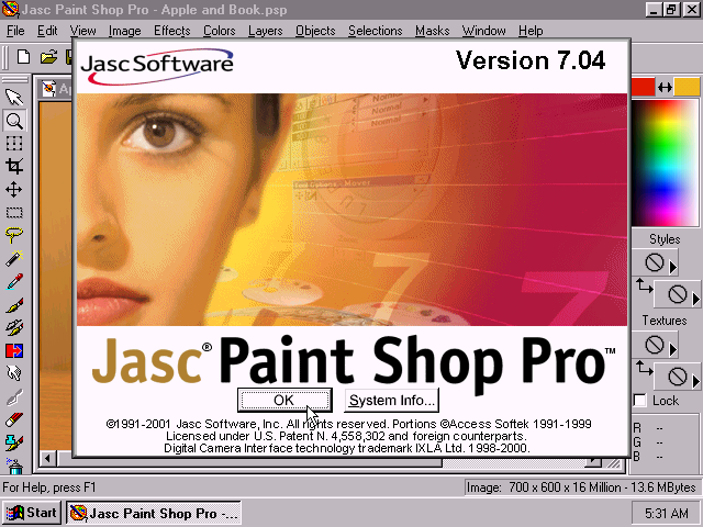 JASC Paint Shop Pro 7.04 - Splash.png