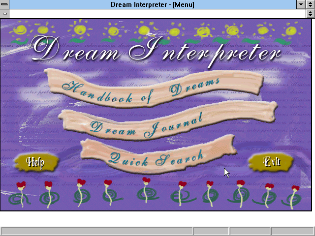 Dream Interpreter 1999 - Menu