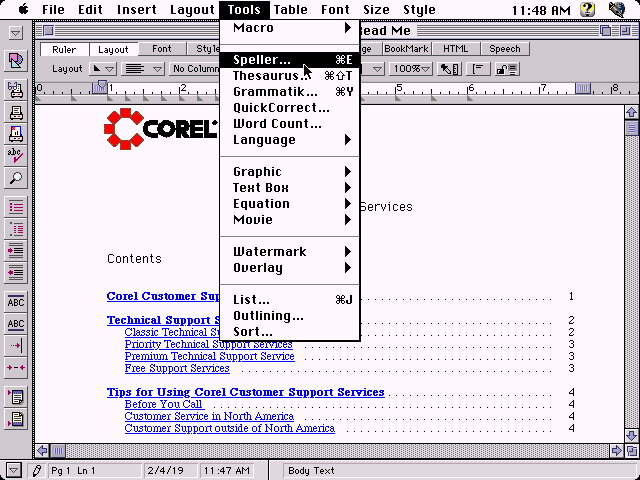 Corel WordPerfect 3.5 for Macintosh - Edit